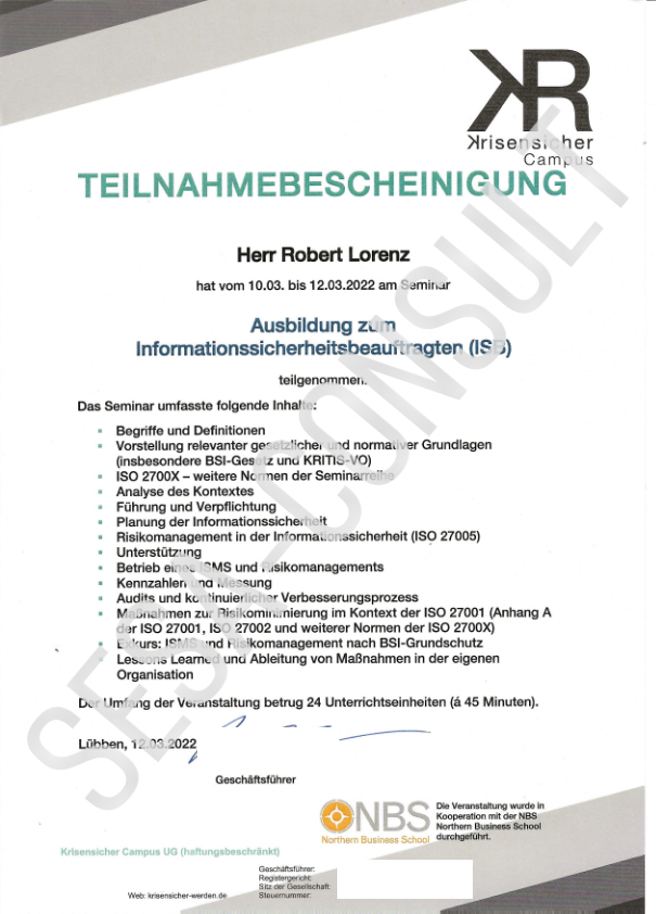 Informationssicherheitsbeauftragter