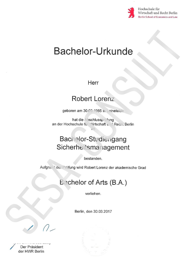 B.A. Sicherheitsmanagement